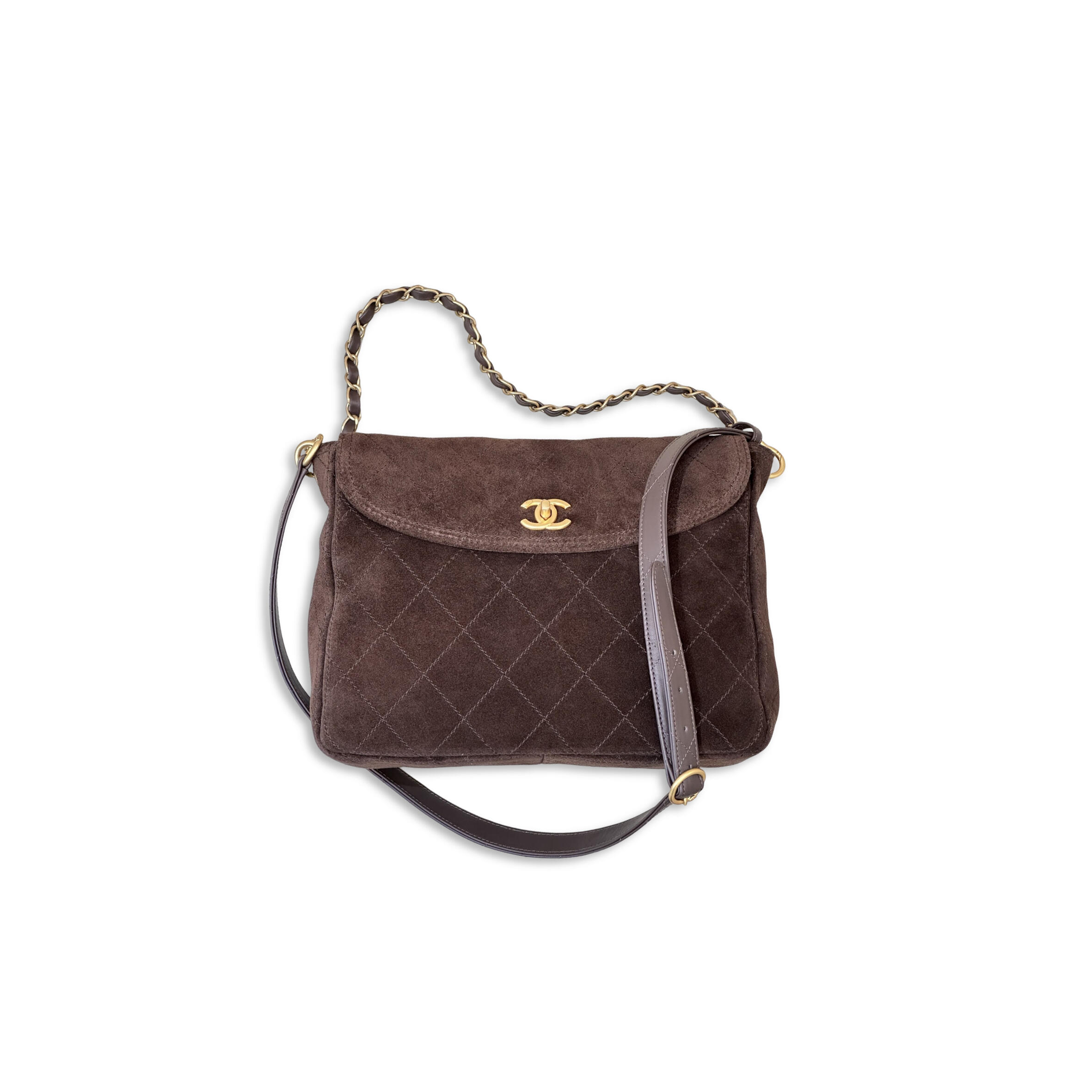 Ch**el 26c hobo bag in suede as5883 (30*24*8cm)